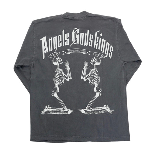 Vintage Long Sleeved T-Shirt Charcoal Gray