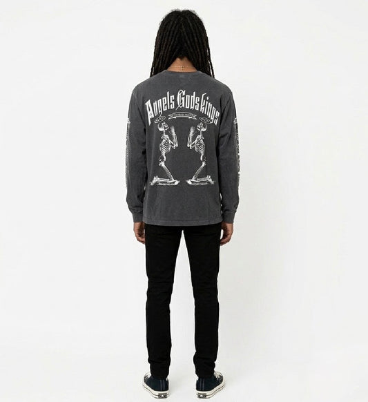 Vintage Long Sleeved T-Shirt Charcoal Gray