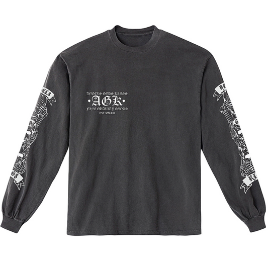 Vintage Long Sleeved T-Shirt Charcoal Gray